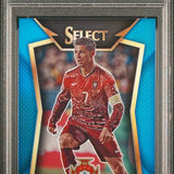 Cristiano Ronaldo - Panini Select 2015 Red Jersey #36 Blue Prizm /299 - PSA 9