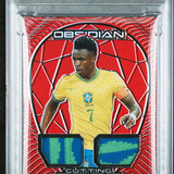 Vini Jr - Panini Obsidian 2024-25 Red Flood /10 Patch - PSA 9
