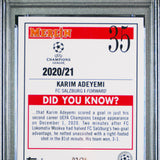 Karim Adeyemi - Topps Merlin 2020-21 Blue /75 - PSA 10 (rookie)